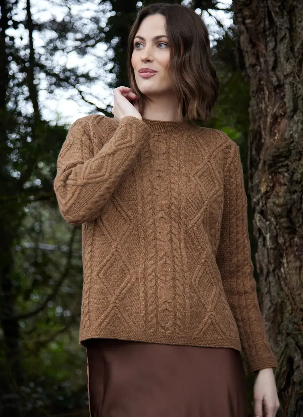 Emily Lambswool Aran Crew Neck Sweater